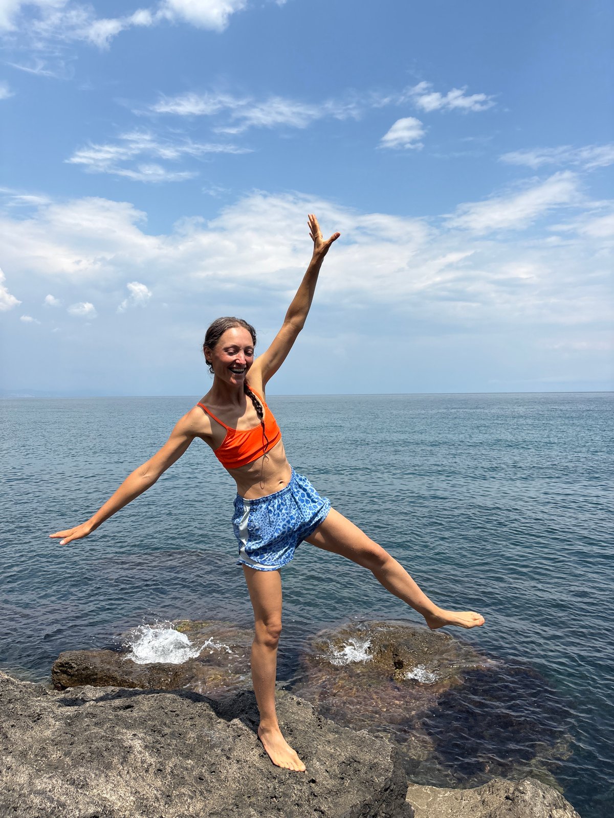Afternoon on the rocks at the Black Sea coast, Ukraine