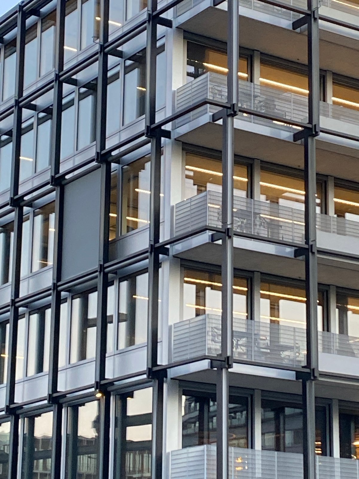 Modern building facade captured in early morning Lucerne