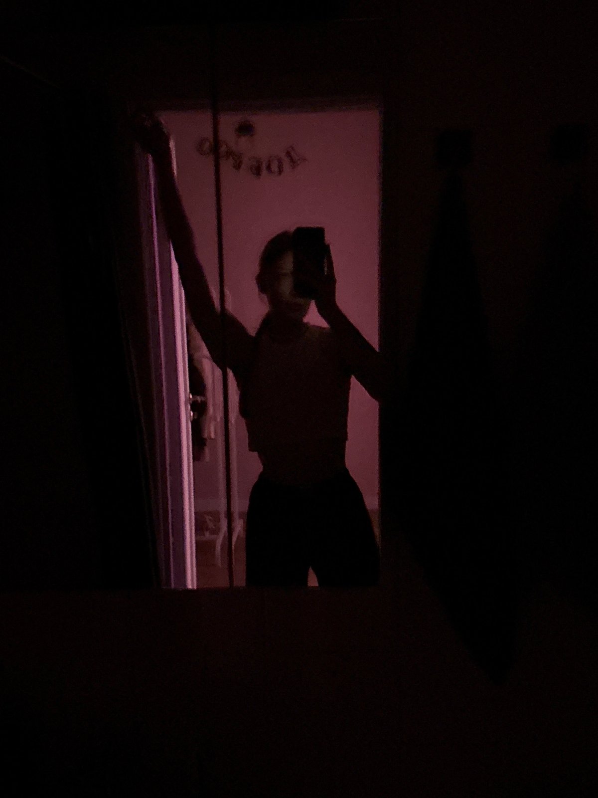 Woman takes bathroom mirror selfies in Perm, Russia