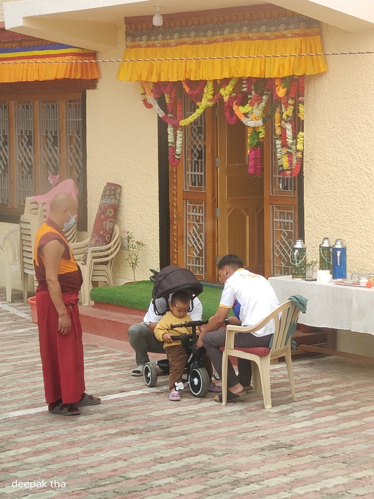 Morning activity at a monastery in Leh, Ladakh
