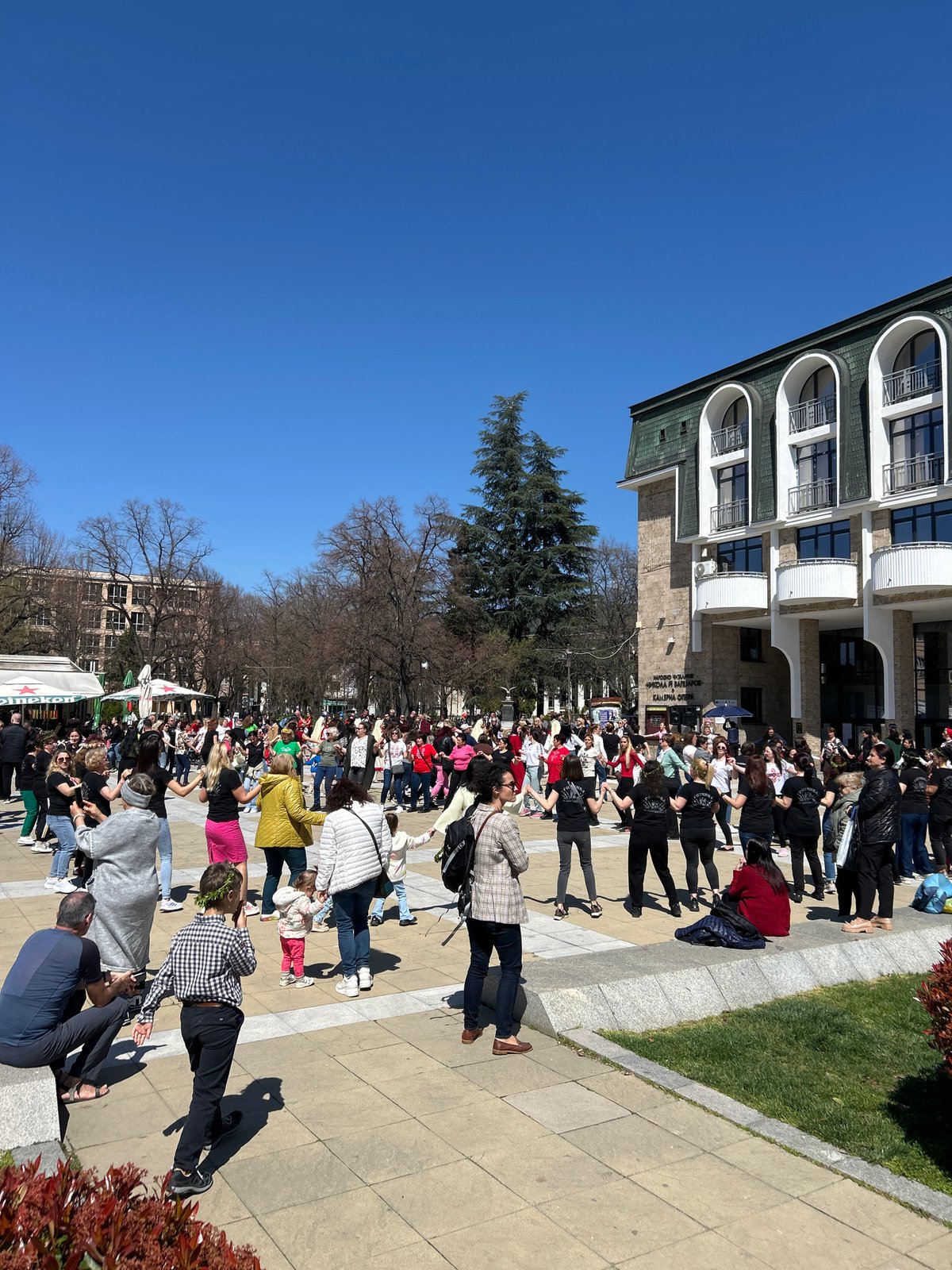 Traditional Horo Dance Performed in Blagoevgrad Plaza