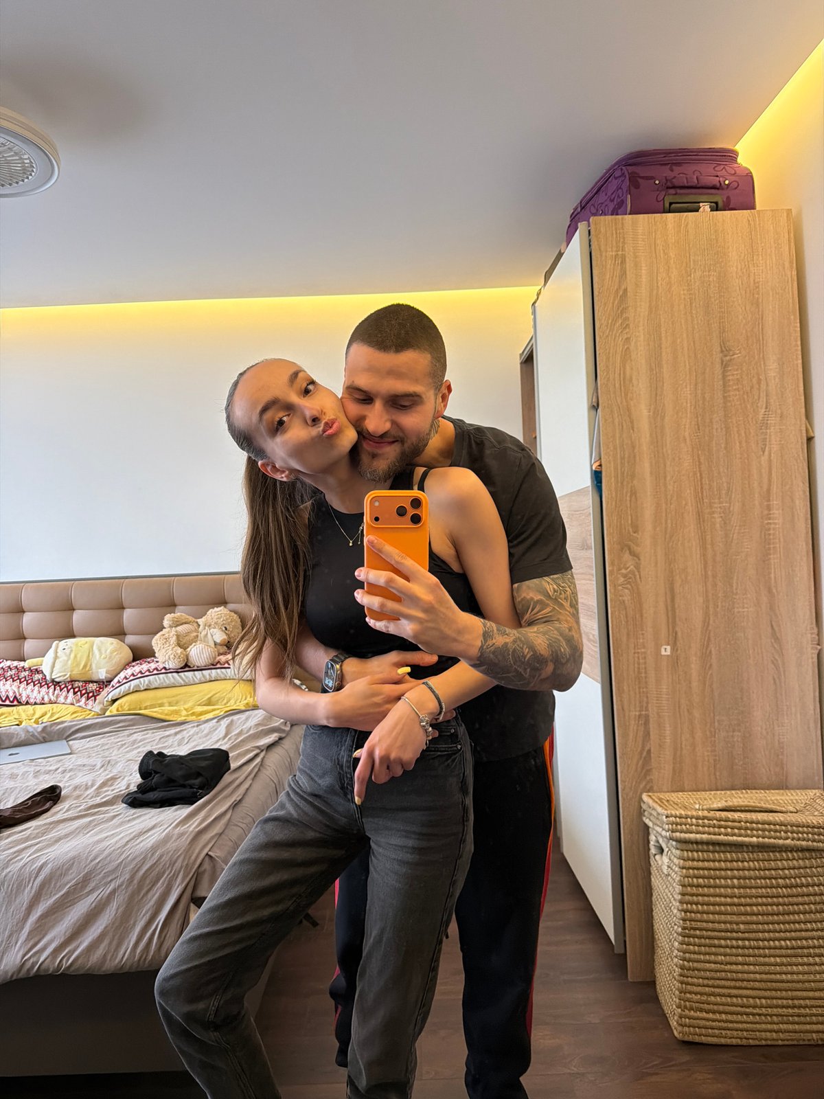 Couple Takes Multiple Selfies in Sofia Apartment