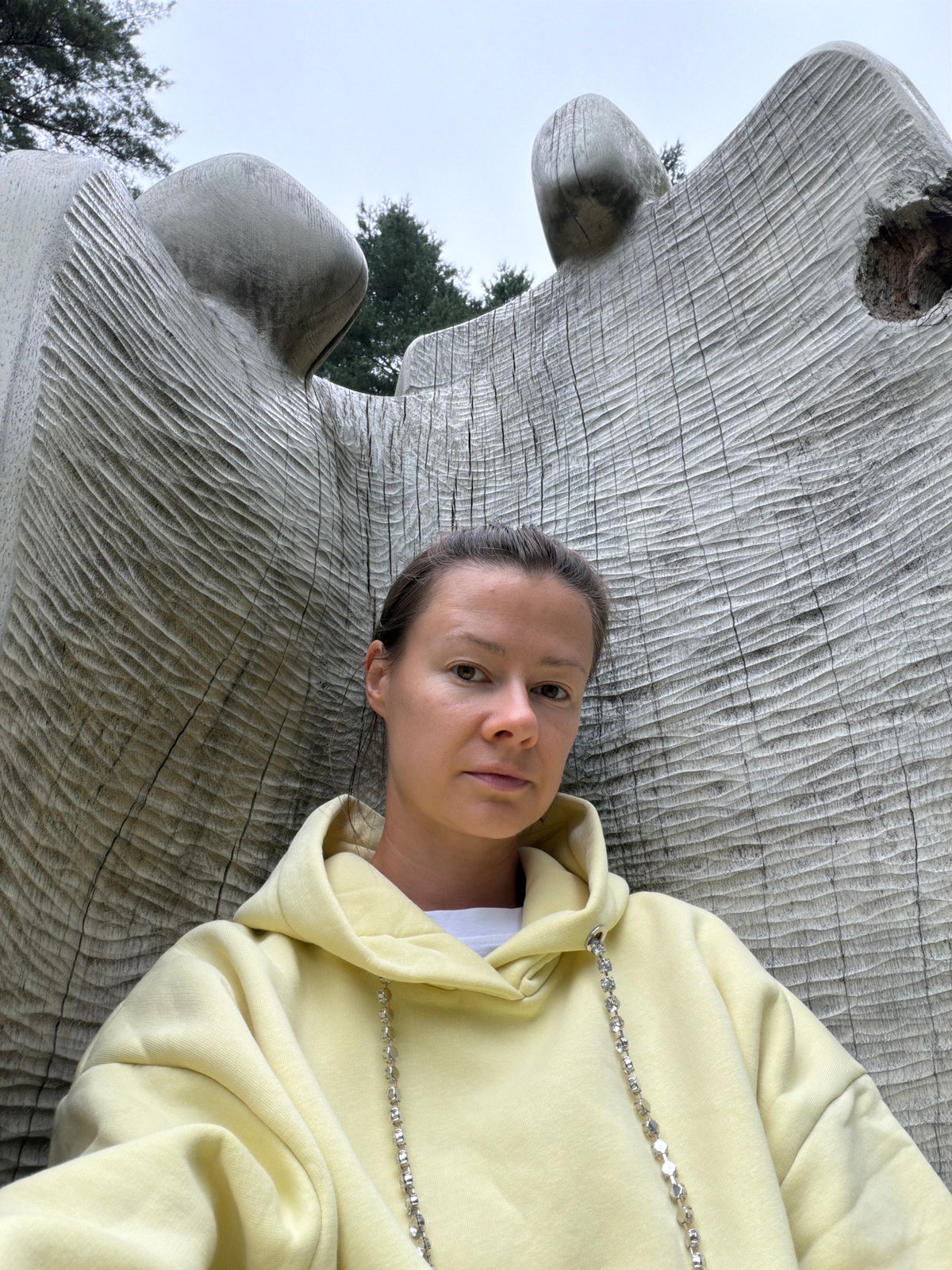 Exploring a woodland sculpture park in Riga