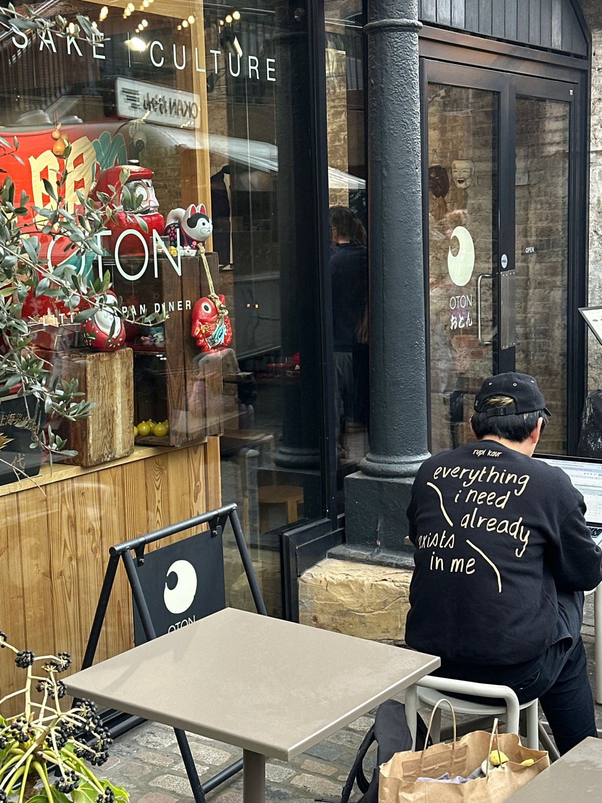 Person spotted outside OTON restaurant in London
