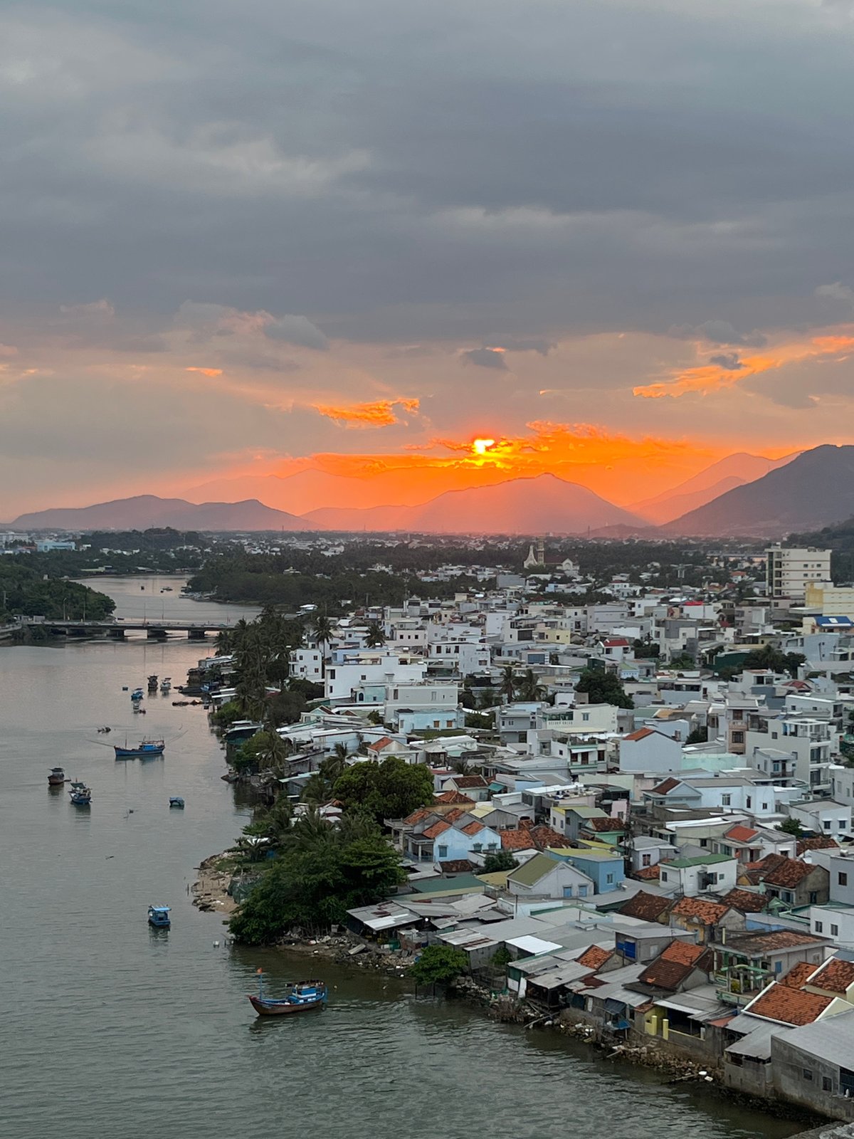 Landscape photograph captured of Nha Trang riverfront scene