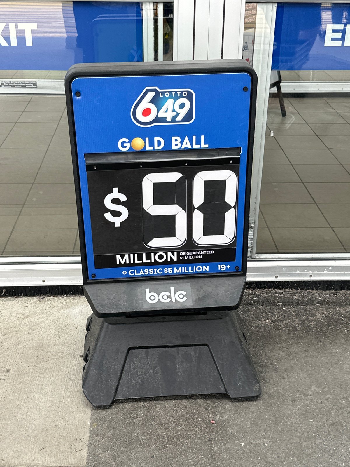 Digital lottery sign spotted at Coquitlam commercial building
