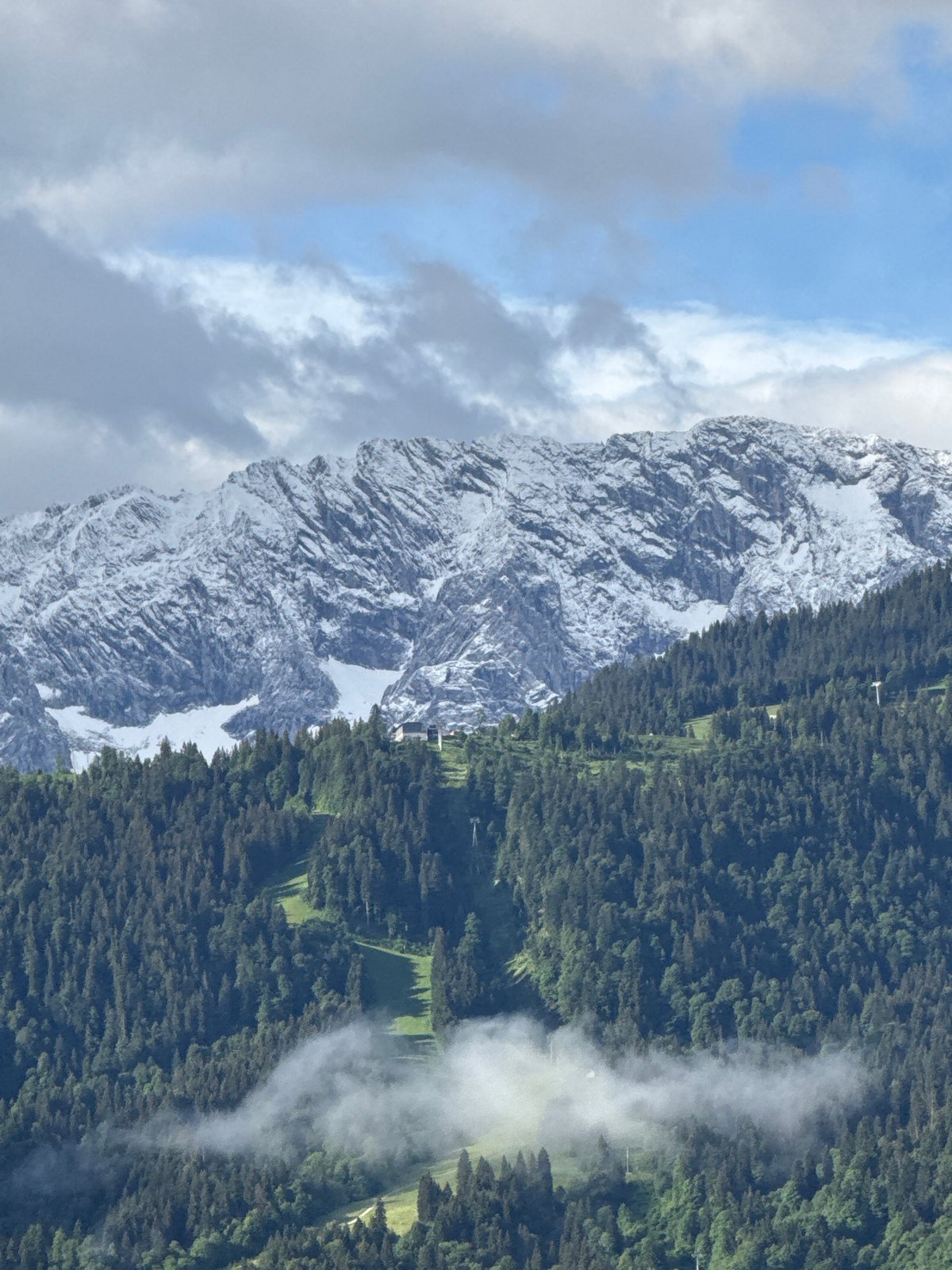 Morning moments captured from Garmisch-Partenkirchen balcony overlooking Zugspitze