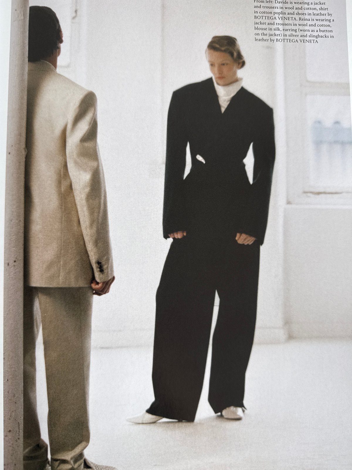 High-fashion photo shoot captured in London featuring designer clothing