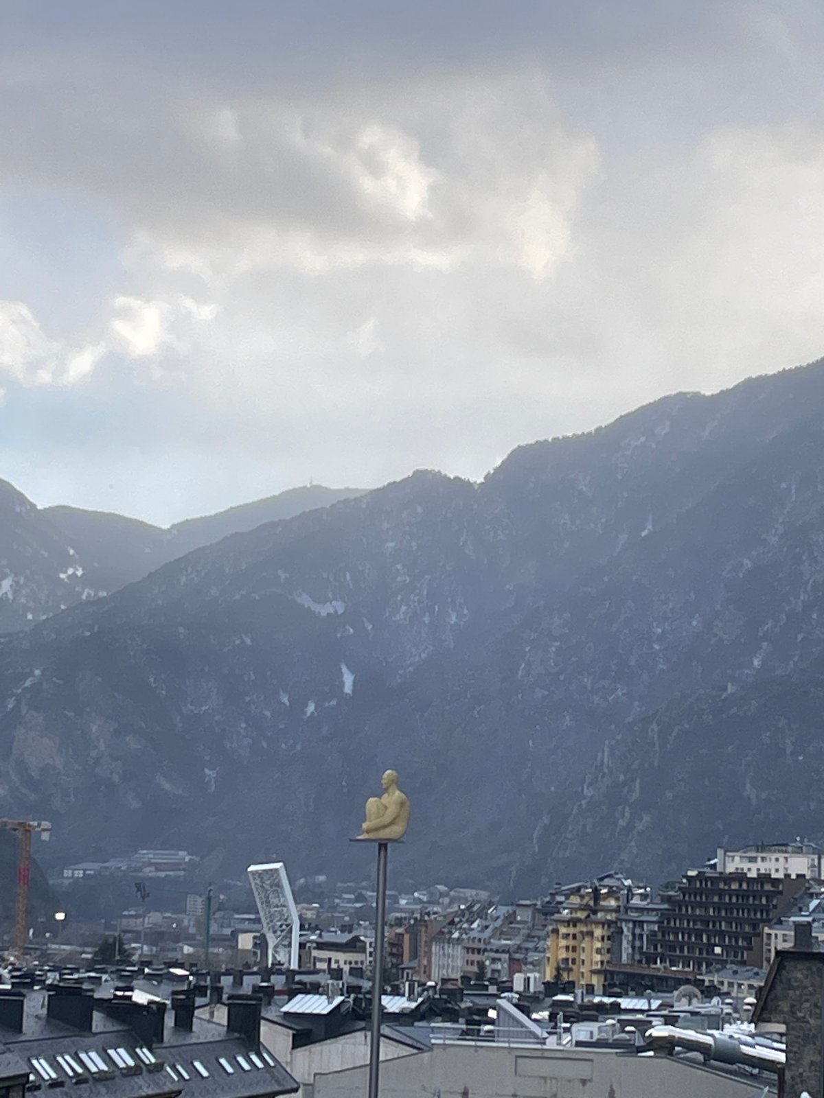 Cityscape view captured of Andorra la Vella against mountains