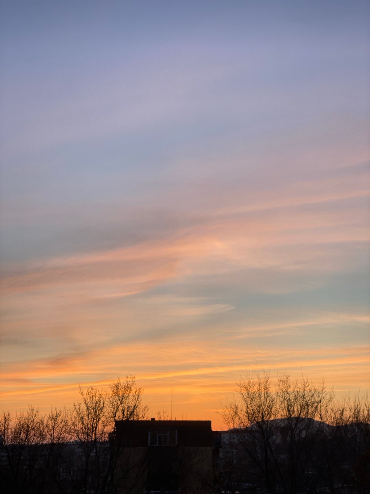 Sunset captured over Zhongtun cityscape with gradient sky