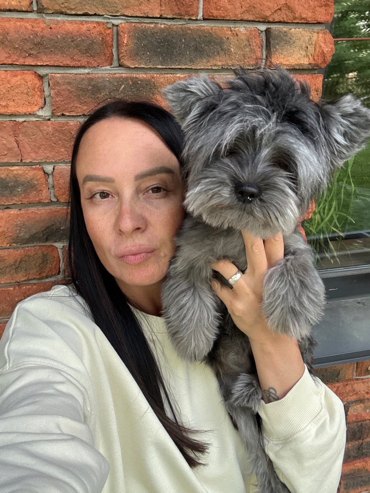 Family moments with gray dog captured in Chaikovsky, Russia