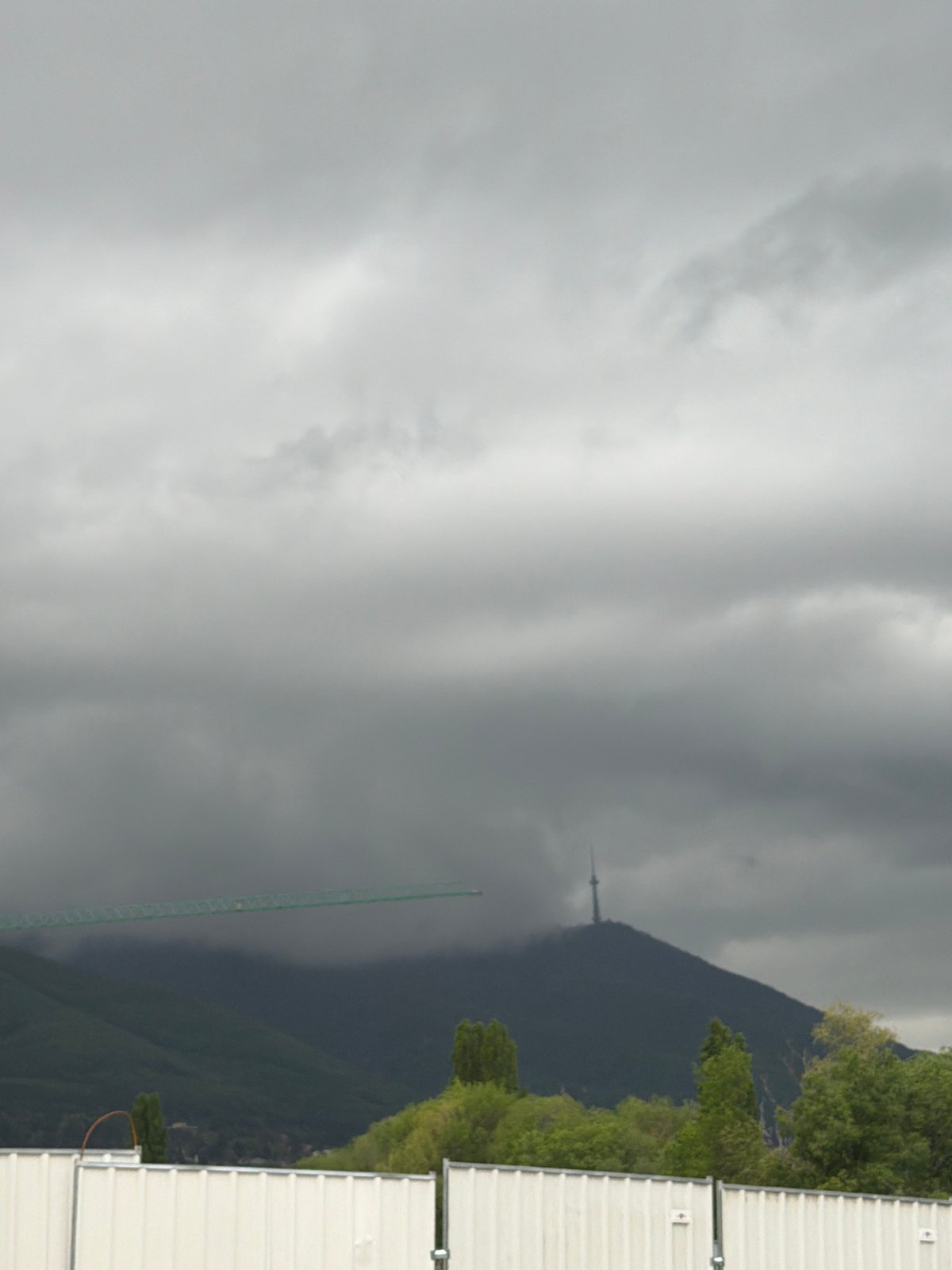 Construction work documented across Sofia under overcast skies