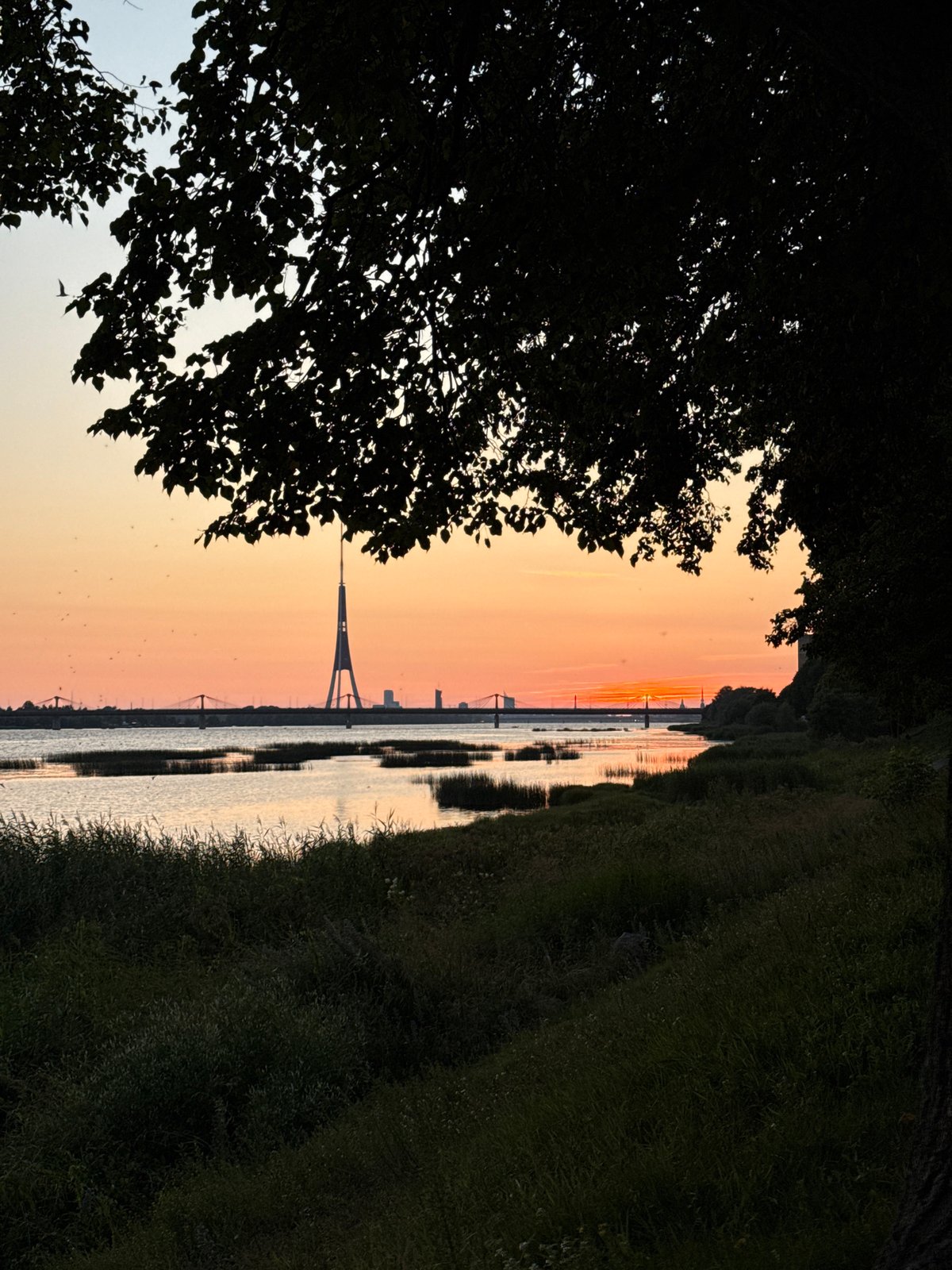 Daugava River sunset, Riga, caught from multiple angles