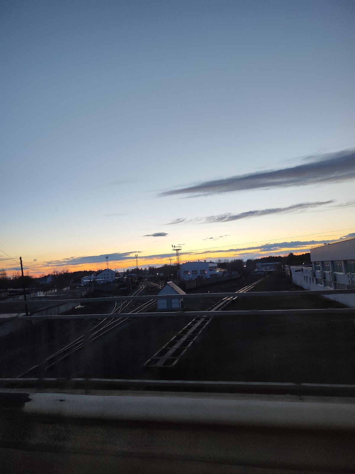 Sunset documented across Kama River waterfront in Chaikovsky, Russia