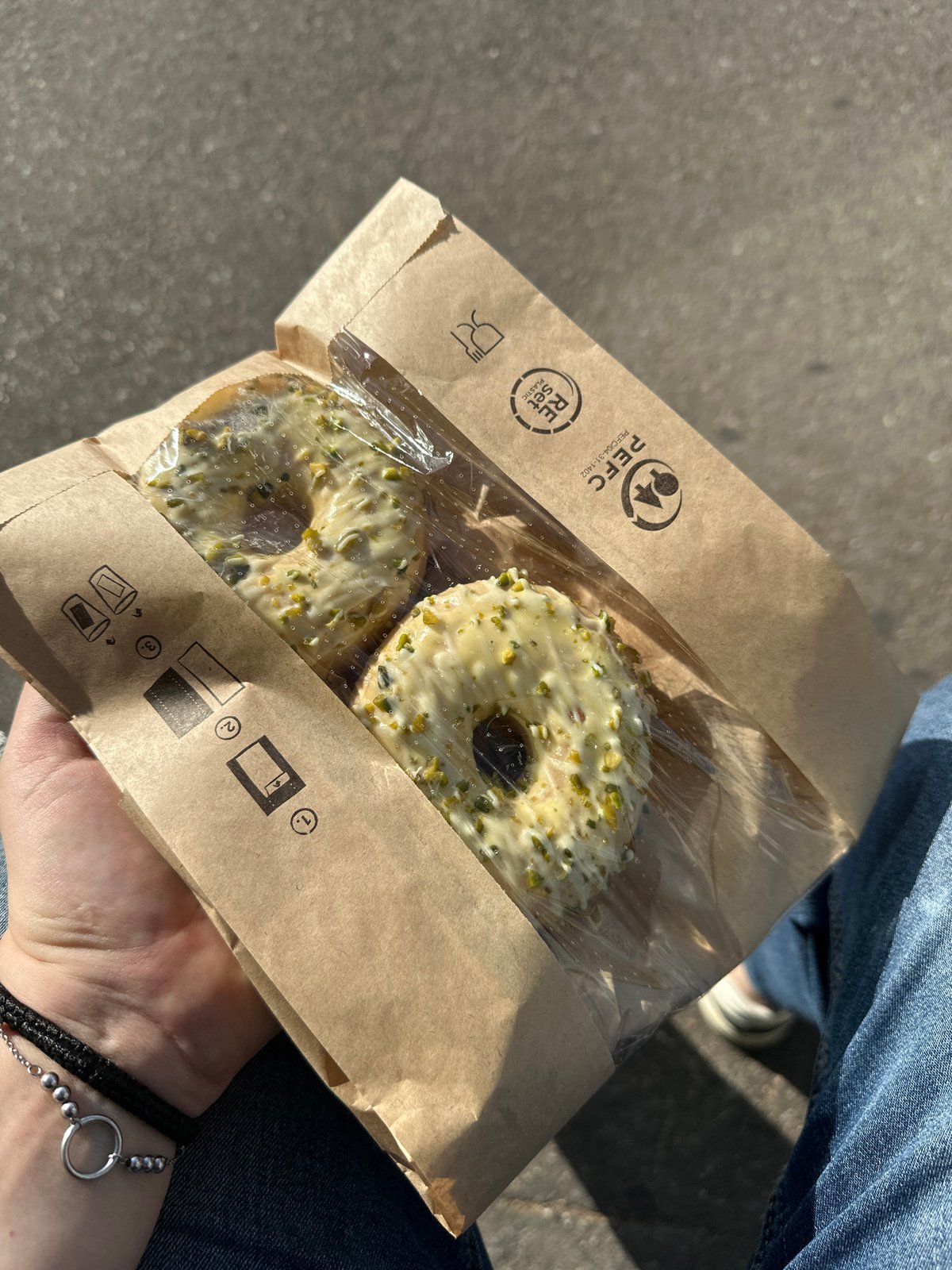 Morning stroll along Stuttgart's Neckar River with donuts