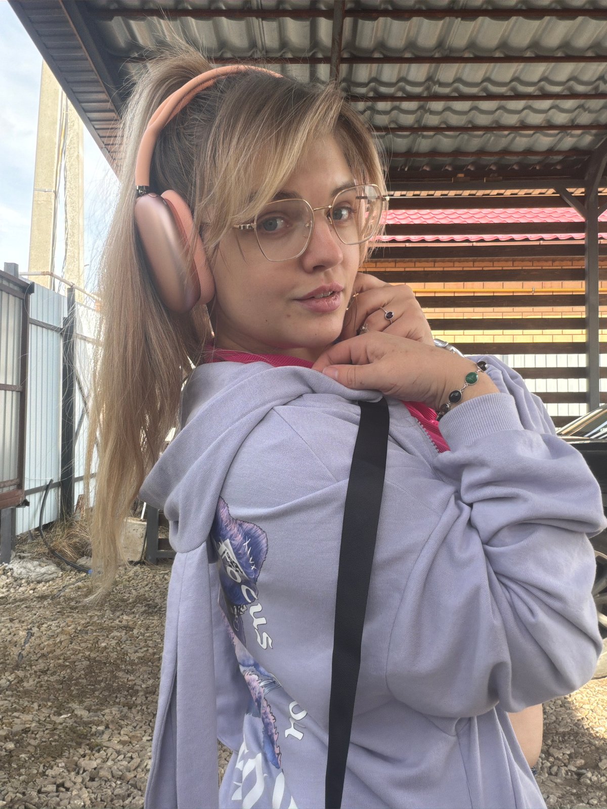 Woman Takes Morning Selfies at Home in Rural Russia