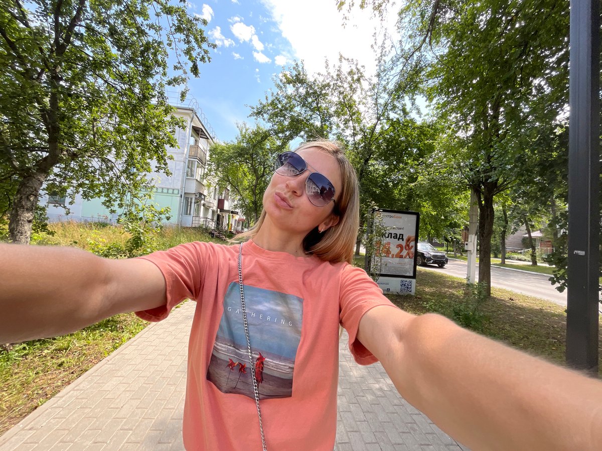 Summer morning at a Chaikovsky public park and monument
