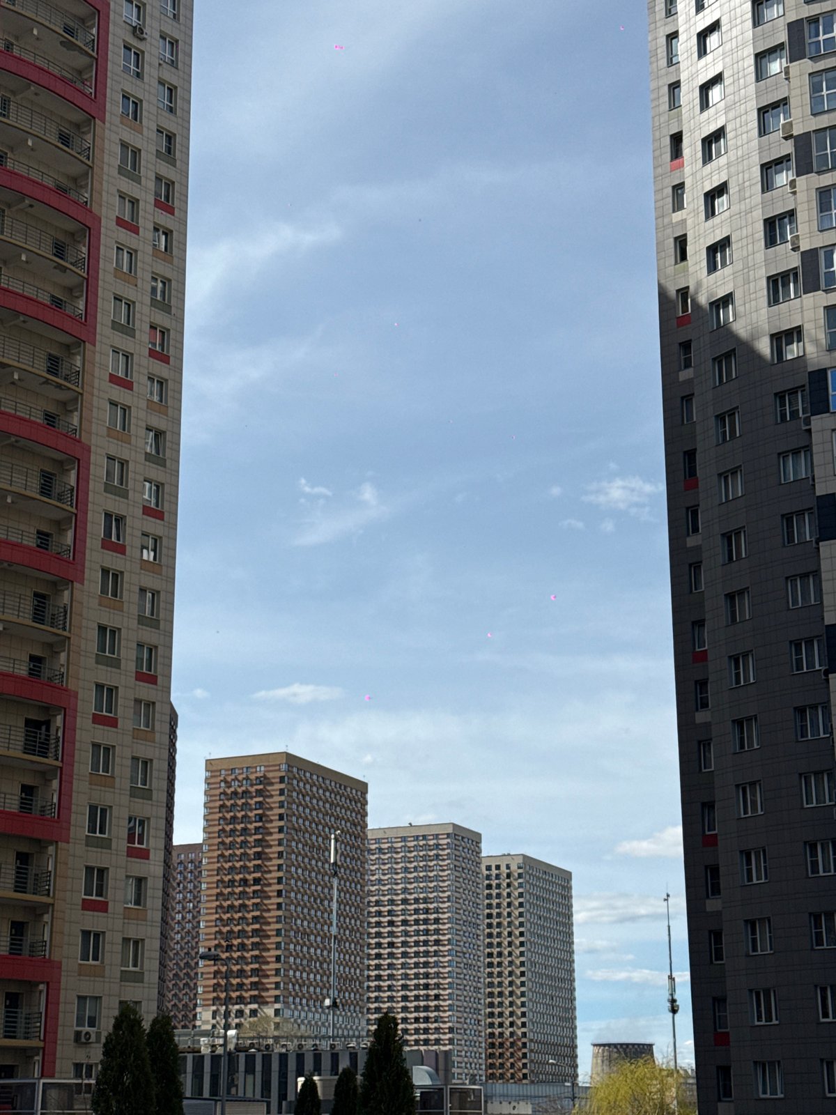 Morning observations across Khimki show sky, airport terminal, street scenes