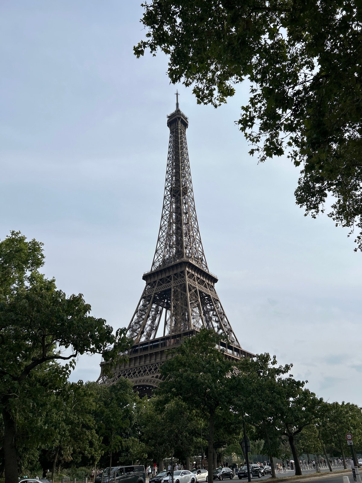 Eiffel Tower from below on Bastille Day
