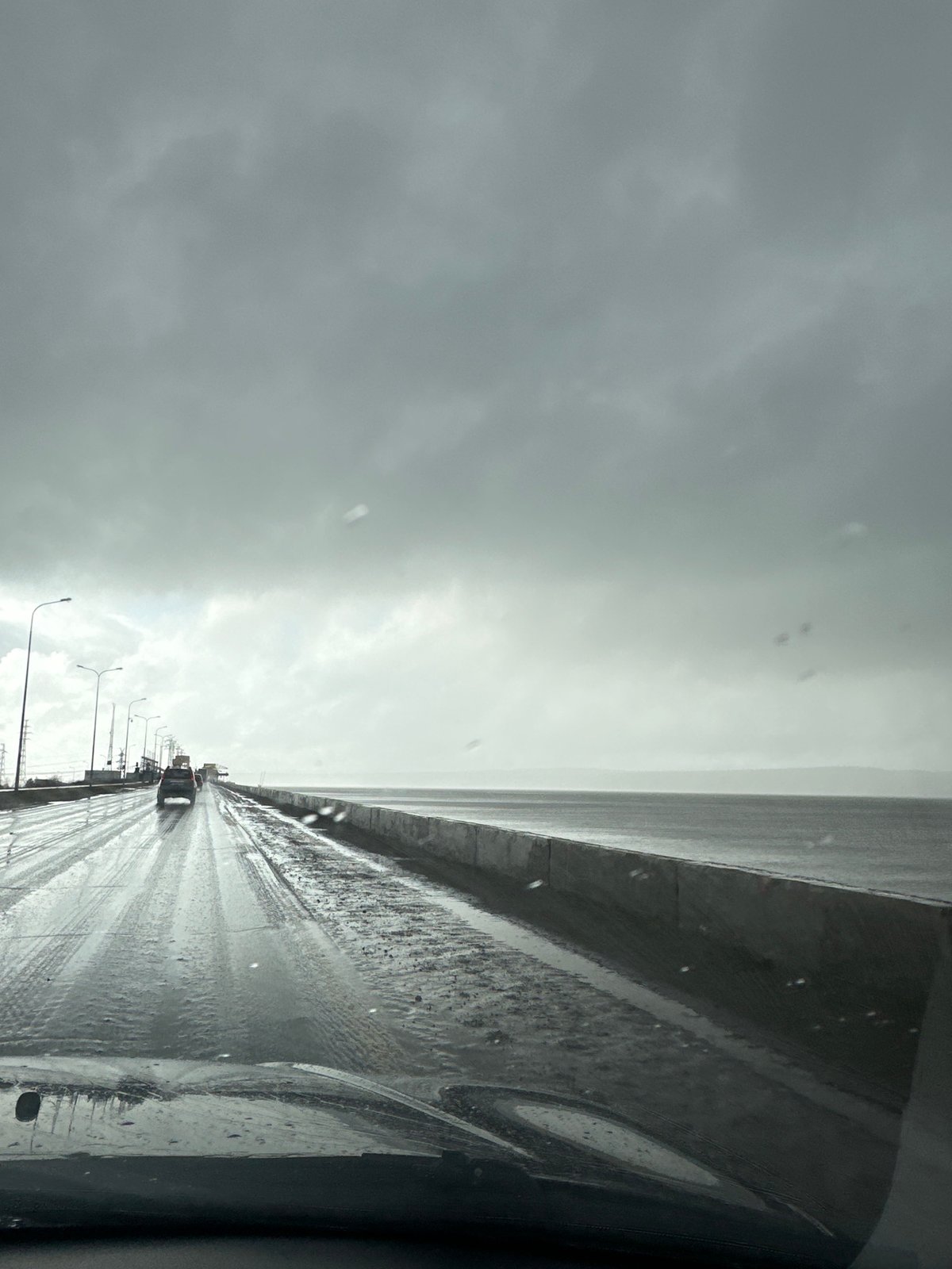 Rainy driving conditions observed on Chaikovsky highway