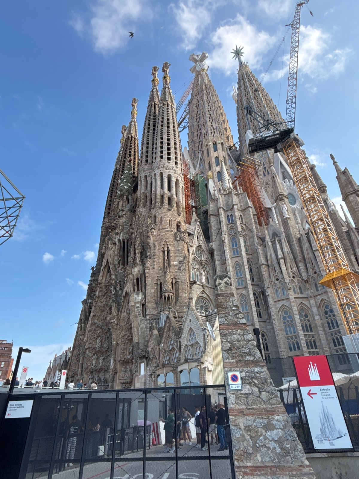 Sagrada Familia photographed under clear Barcelona skies