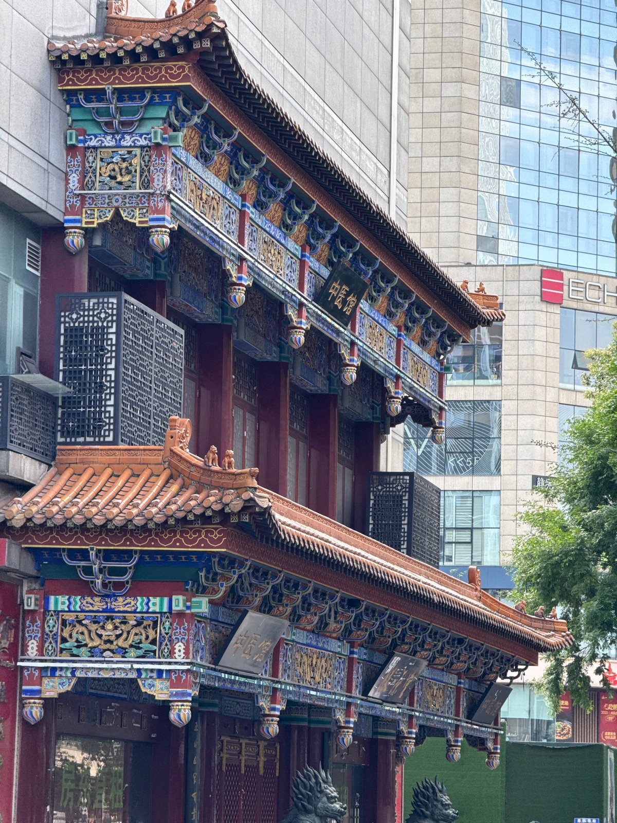 Traditional meets modern architecture photographed in Jinjiang District
