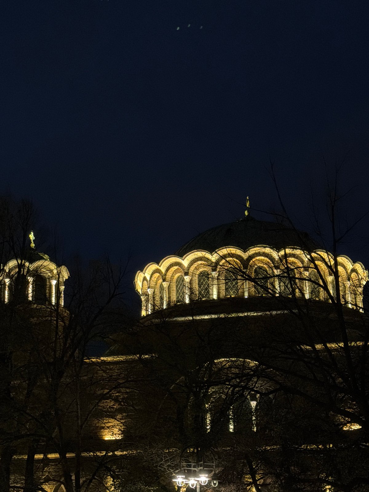 Evening documentation of Sofia palace and luxury retail displays