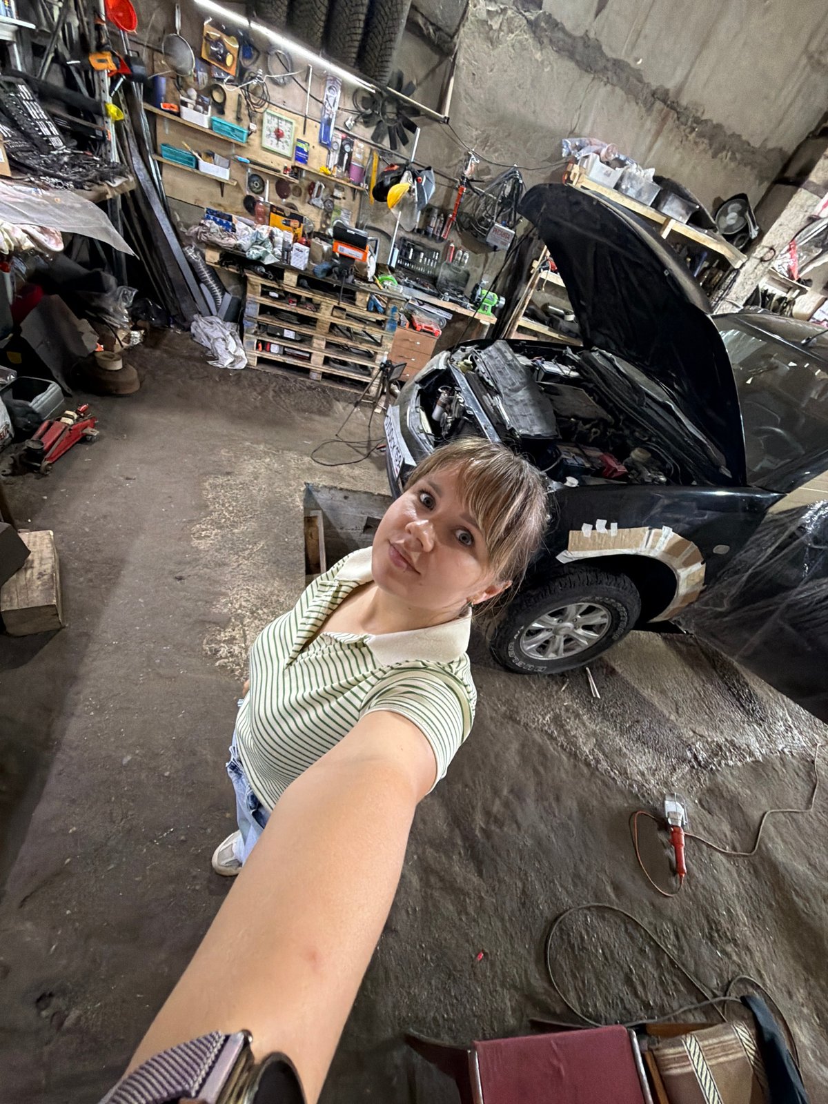 Summer afternoon in Chaikovsky: cars, clouds, and strawberries