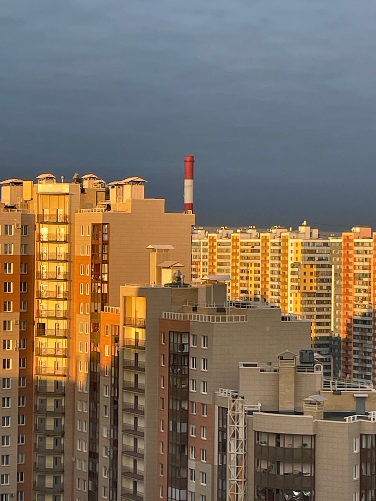 Evening cityscape photographed in Saint Petersburg, Russia
