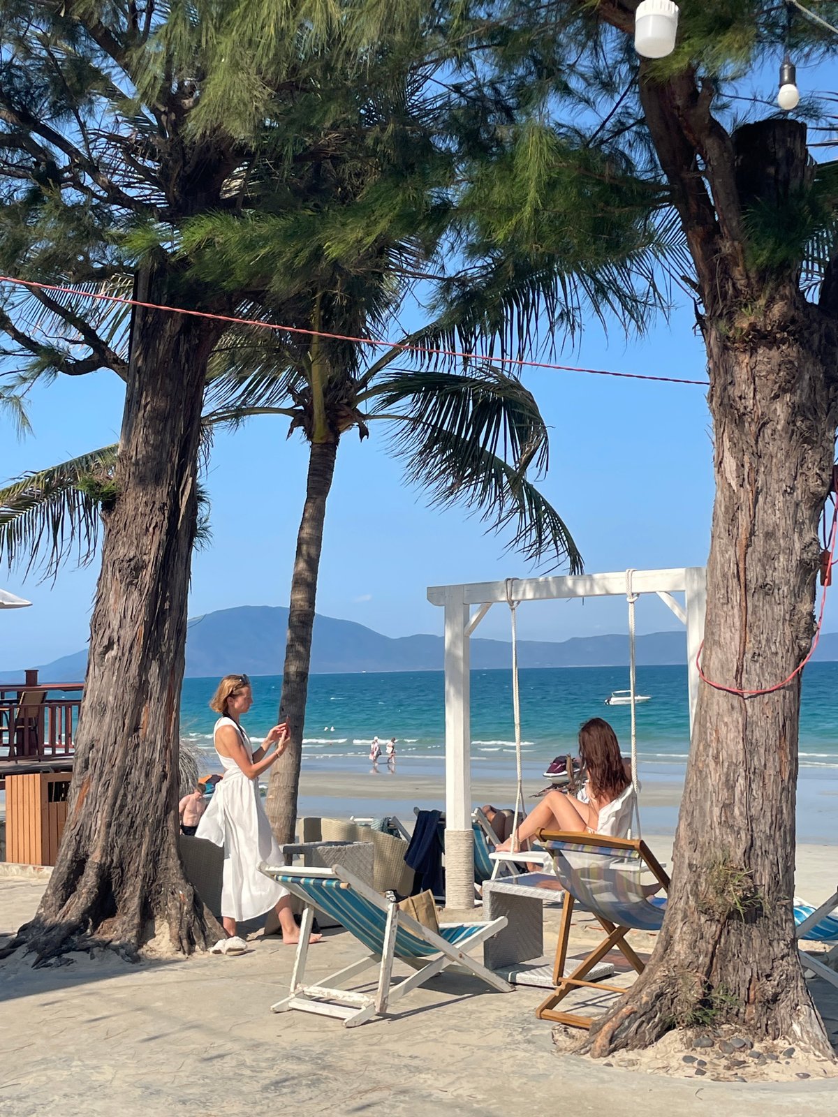 Morning beach activities documented at Vietnam coastal resort