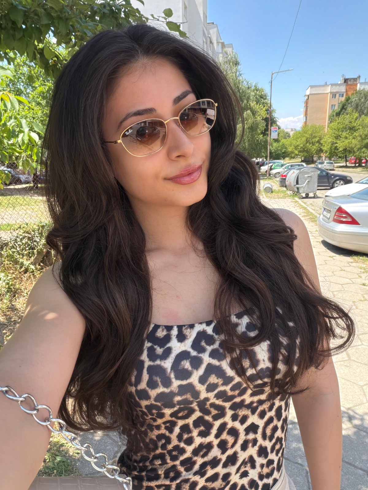 Woman in leopard print photographed in Blagoevgrad, Bulgaria