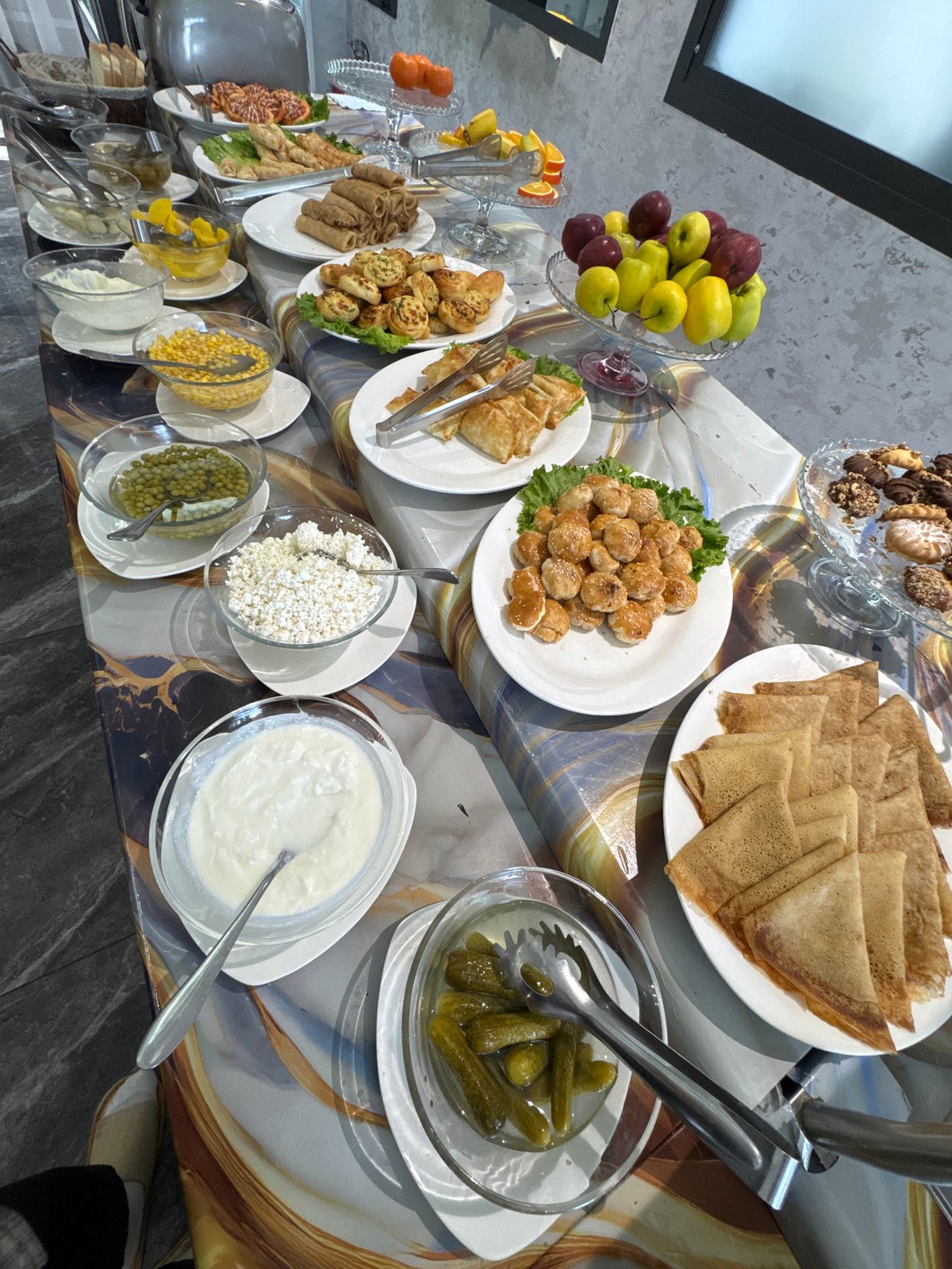 Interior spaces of Tashkent restaurant venue documented early morning