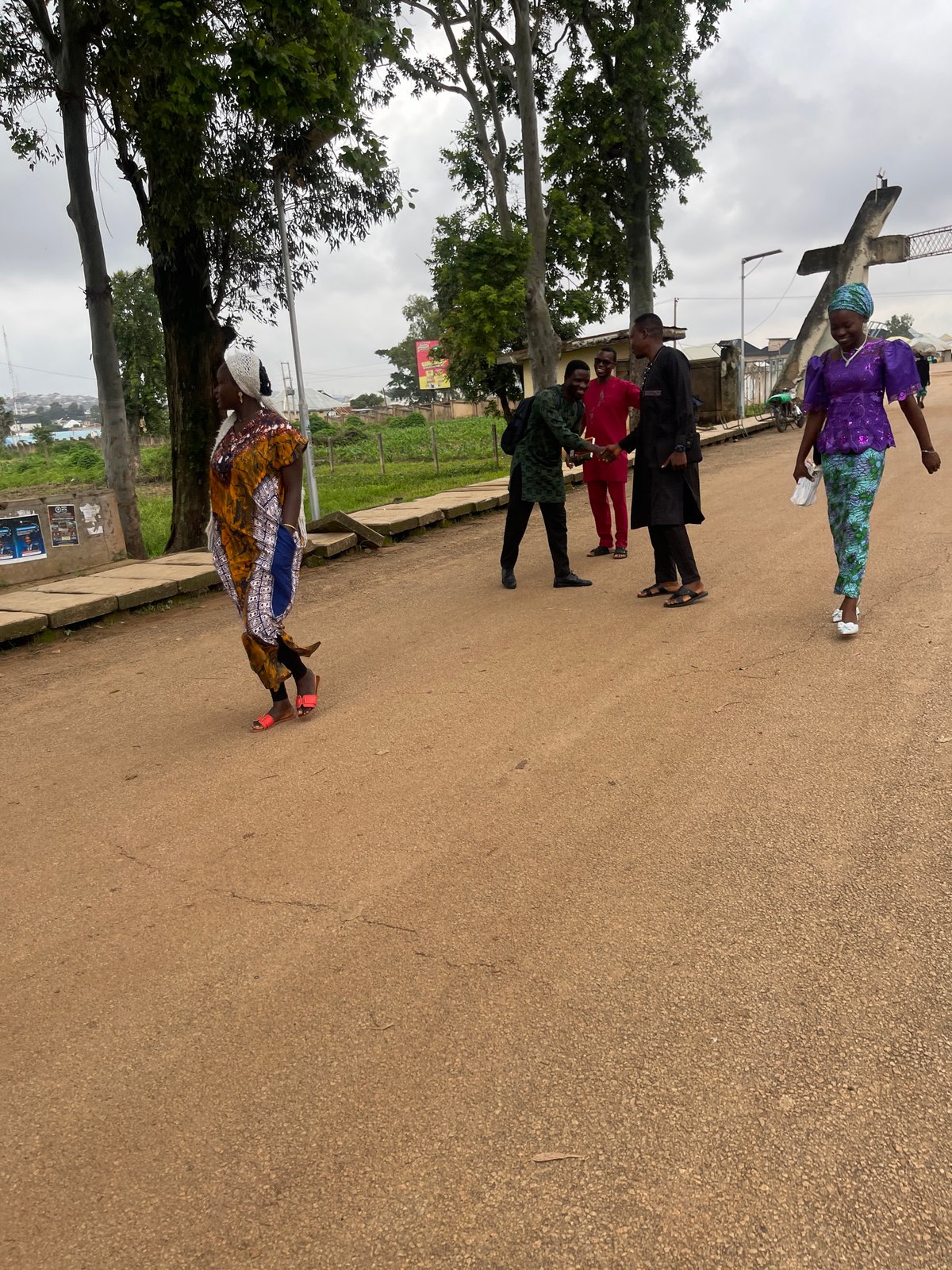 Everyday street life in Rafin Par on a rainy morning