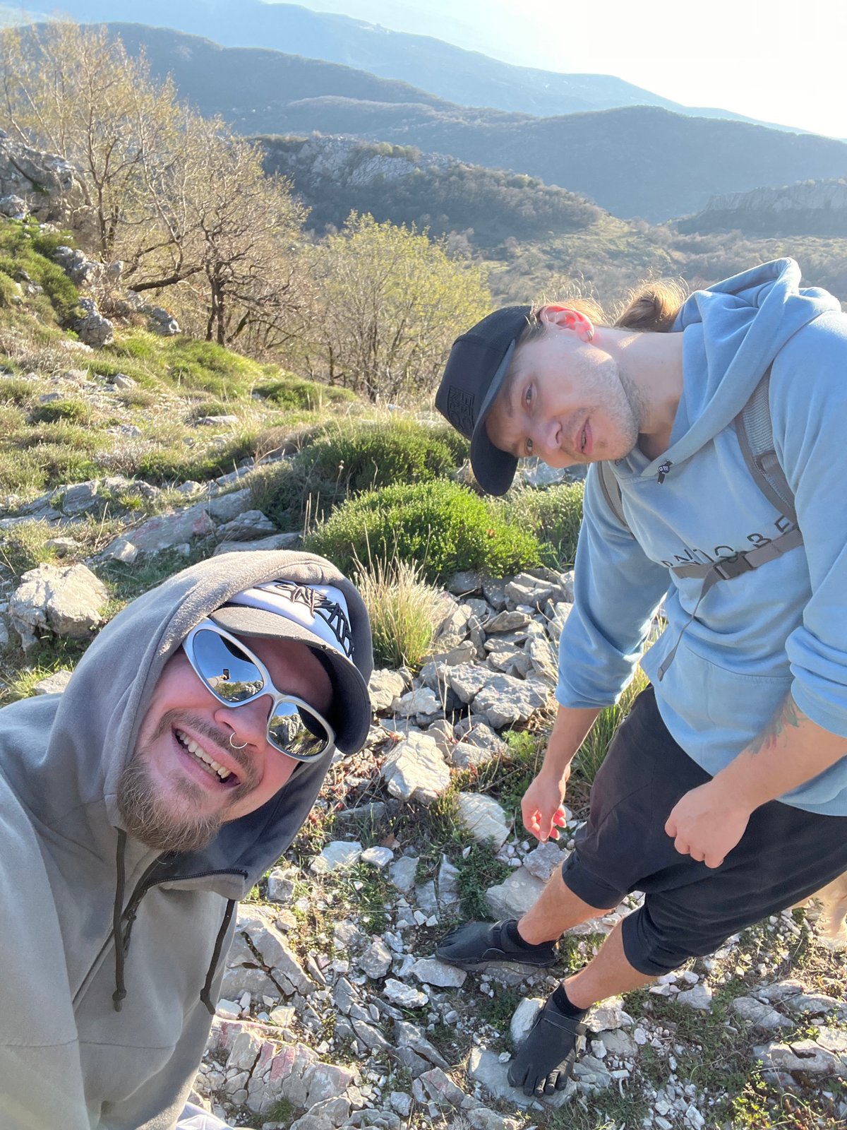 Two men photograph mountain hike in Dolovi Montenegro