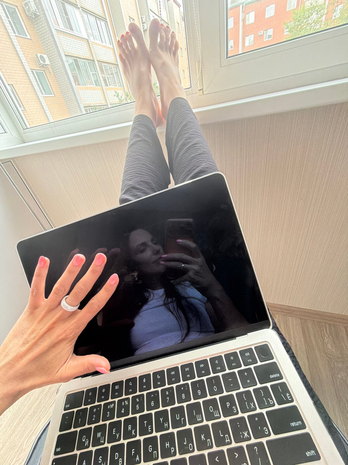 Selfie session in a Birobidzhan home office, June 2026