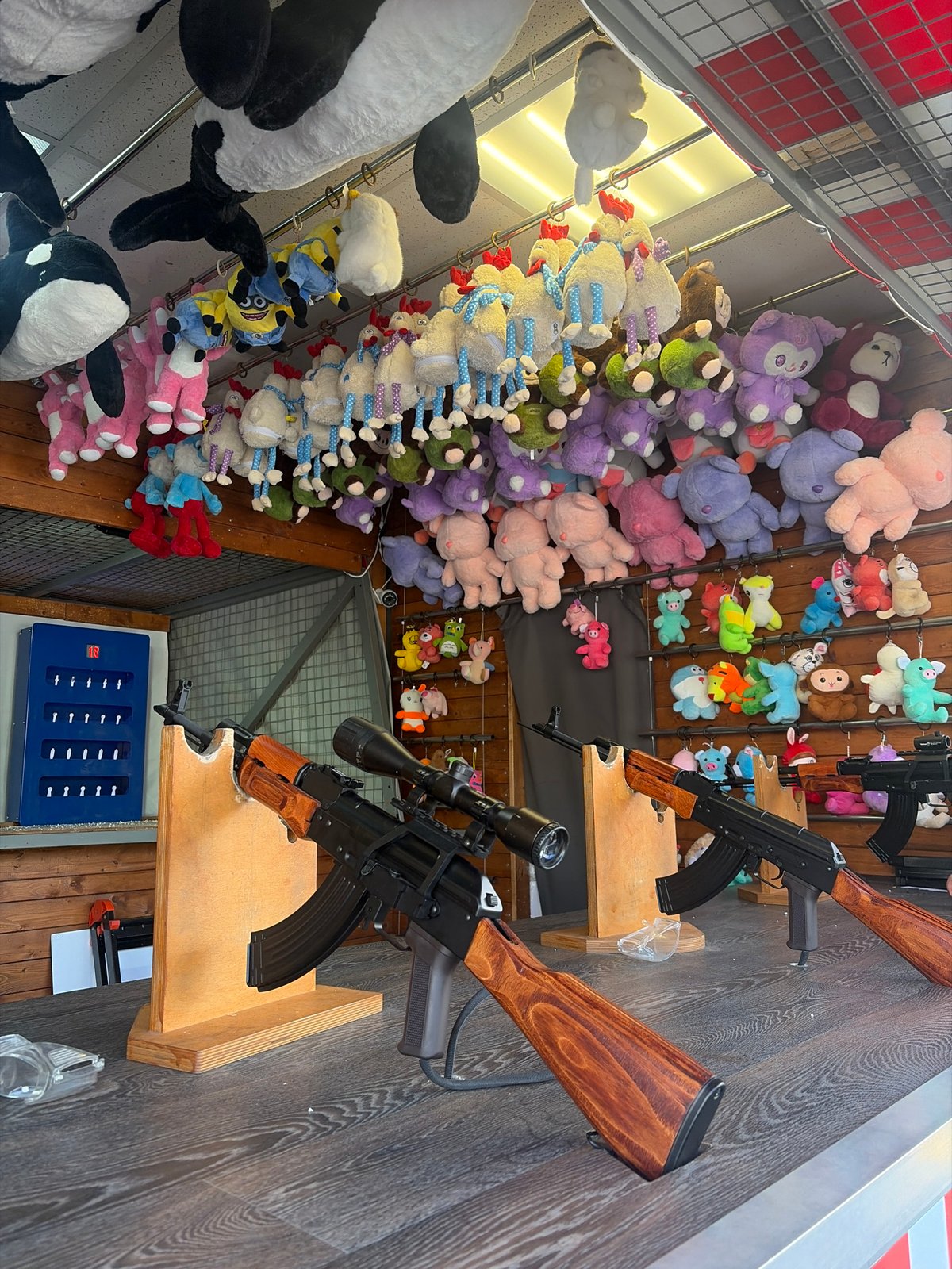 Carnival shooting games captured at Saint Petersburg amusement venue