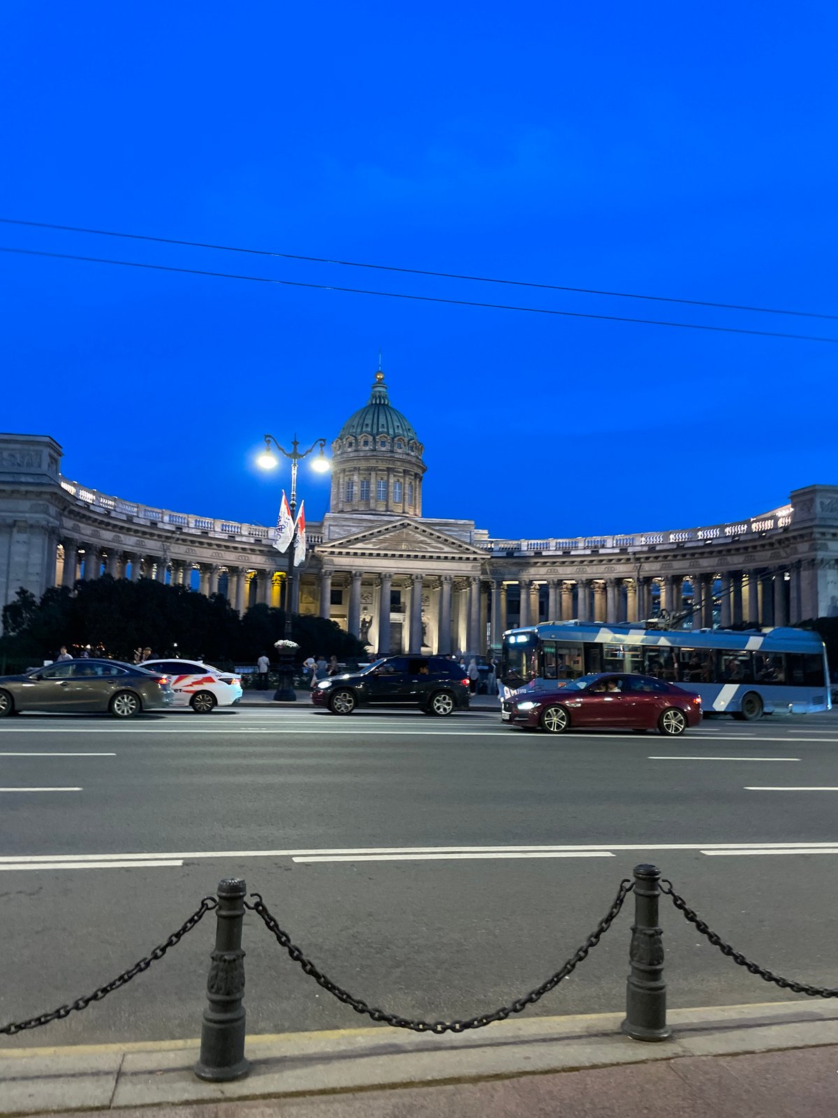 Evening content shoot near Kazan Cathedral, St. Petersburg