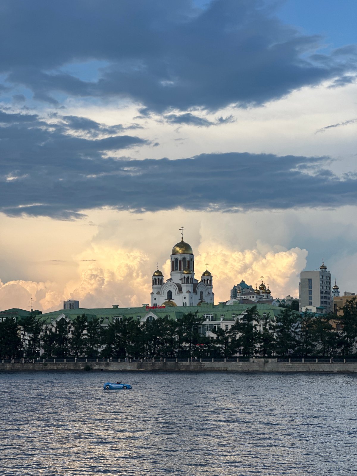 Summer afternoon along Yekaterinburg's waterways and landmarks