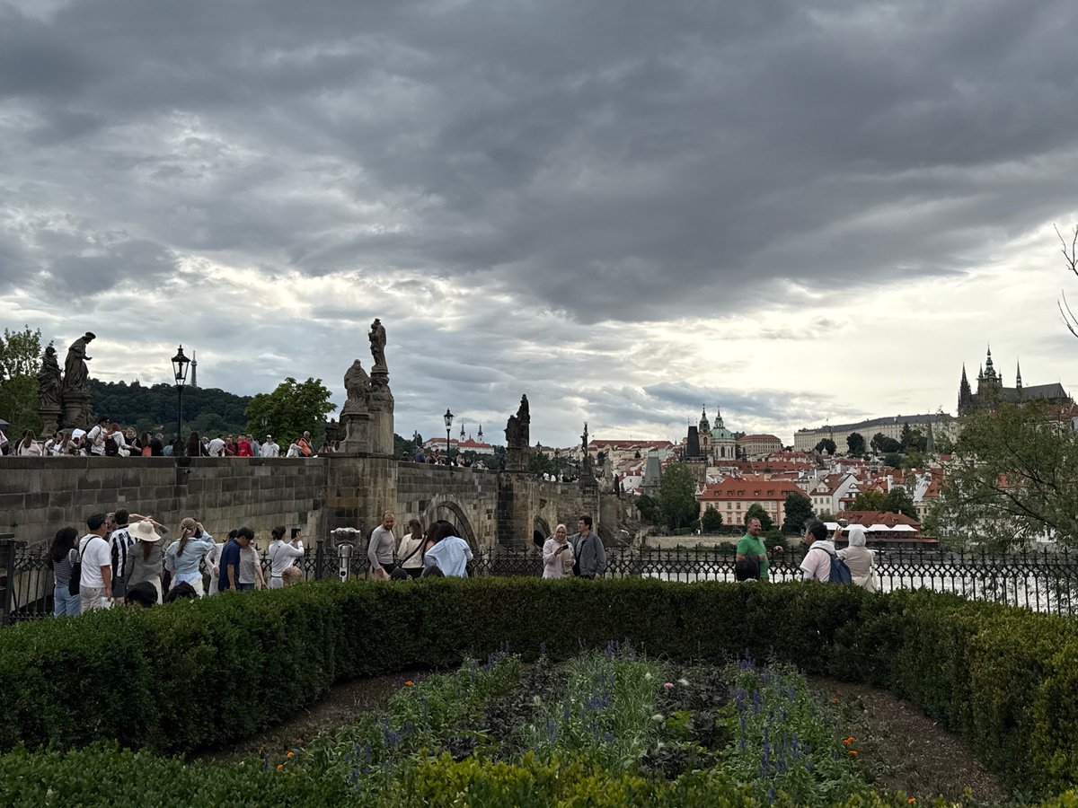 Prague landmarks on a grey summer afternoon