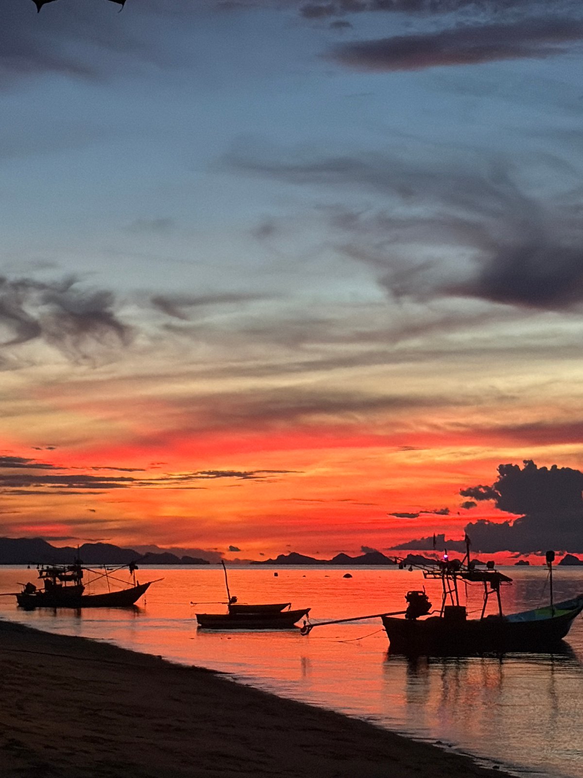 Vivid beach sunset at Baan Thong Po, Thailand