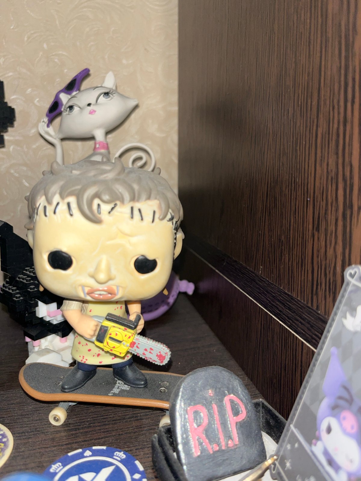 Tattoo collection and anime figurines showcase session