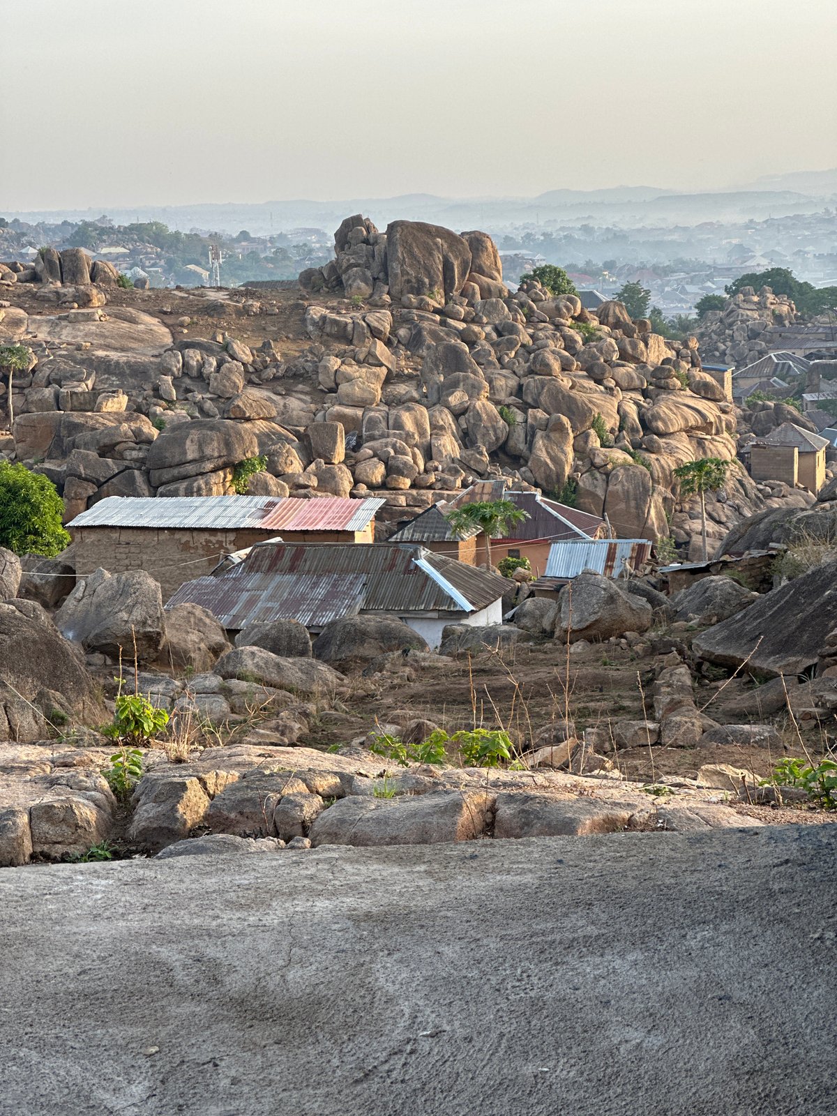 Rocky landscape documented in Jos, Nigeria hillside settlement