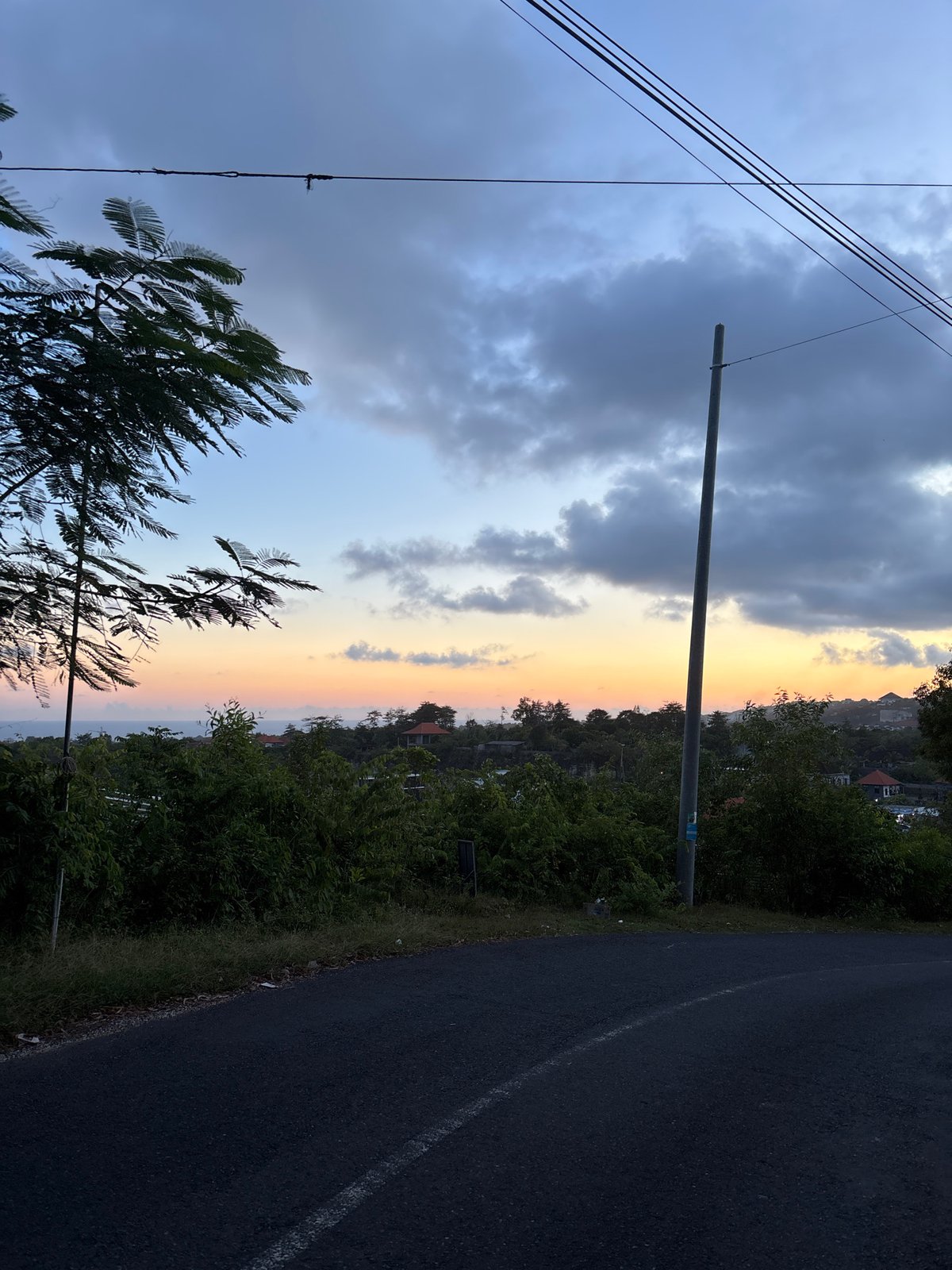 Twilight scenes captured along rural roads in Ungasan, Indonesia
