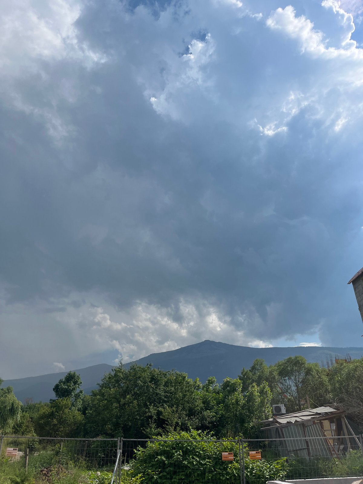 Storm clouds and construction activity observed in Sofia