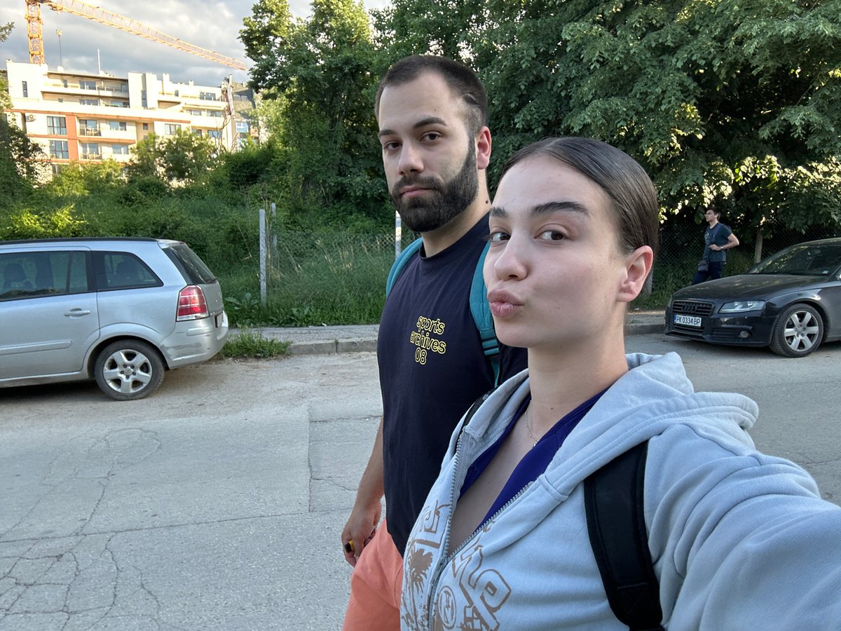 Couple Takes Selfies on Sofia Street