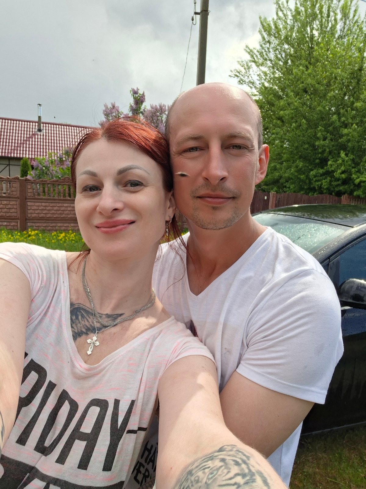 Weekend yard work and home maintenance in rural Belarus
