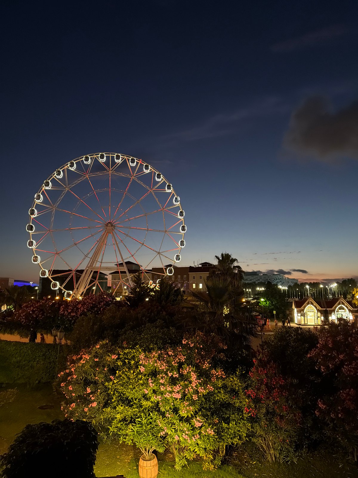 Sochi Park lit up at night, Sirius Russia