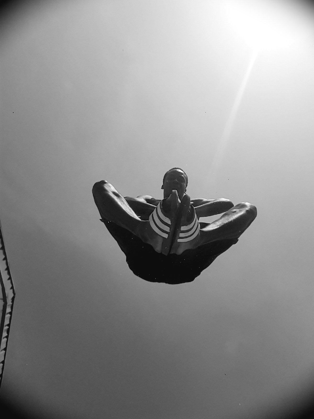 Pole vault training caught in striking black and white, Narayi