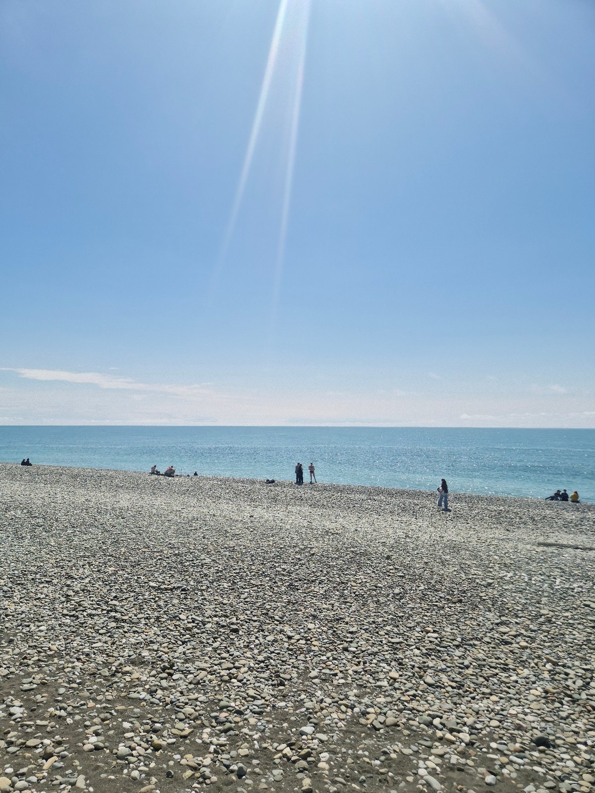 Clear sunny morning observed at Sochi beach