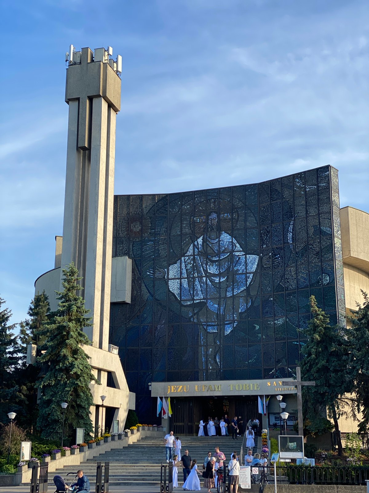 Modern church with religious mosaic documented in Ożarów Mazowiecki